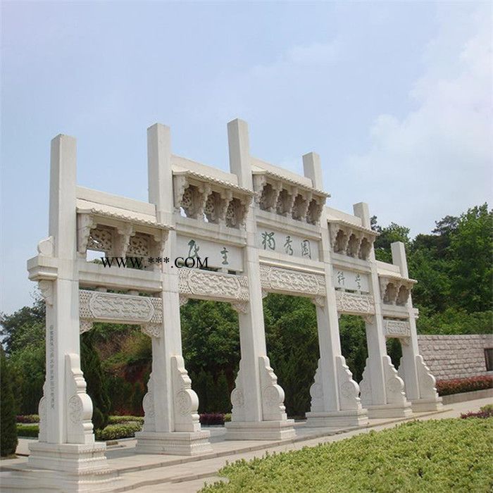 中輝 定制青石石牌坊三門(mén)五門(mén)村口石牌坊 大理石景區(qū)石牌坊