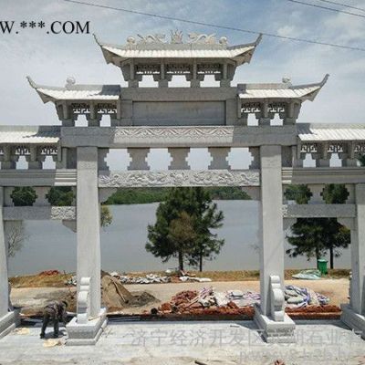 廠家**大理石石雕牌坊 寺廟石雕牌萊制作 石雕路門 歡迎電聯(lián)