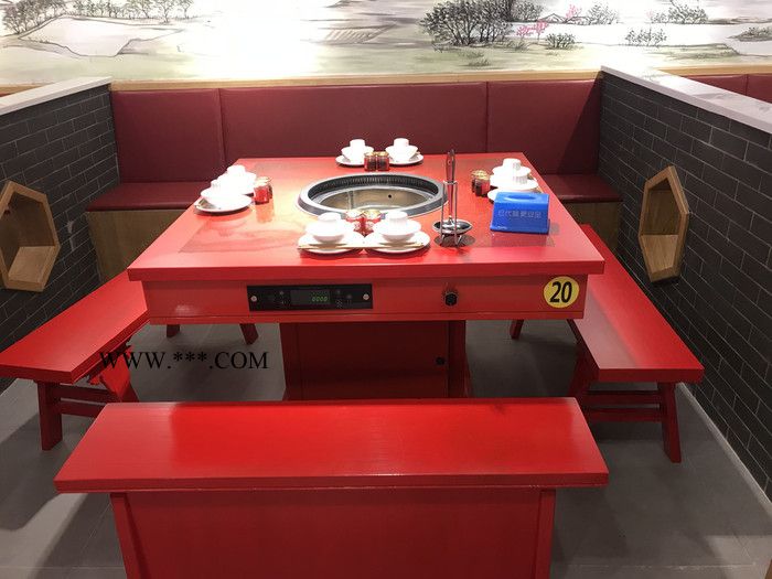 鑫韻峰 火鍋店火鍋桌大理石電磁用餐臺桌