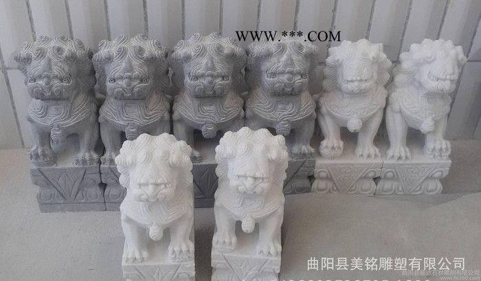 石雕獅子漢白玉大理石獅子青石做舊獅子墓地雕塑擺件曲陽(yáng)石雕