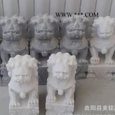 石雕獅子漢白玉大理石獅子青石做舊獅子墓地雕塑擺件曲陽石雕