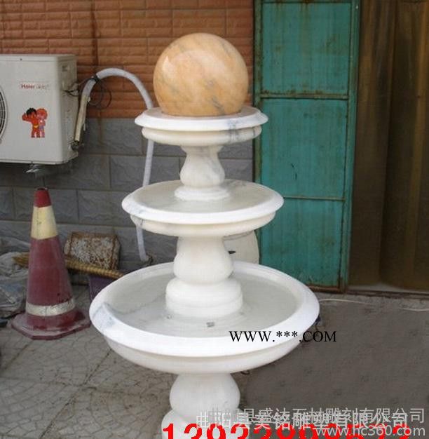 石雕噴泉風(fēng)水球 漢白玉大理石風(fēng)水球轉(zhuǎn)運(yùn)球雕塑 曲陽(yáng)石雕擺件