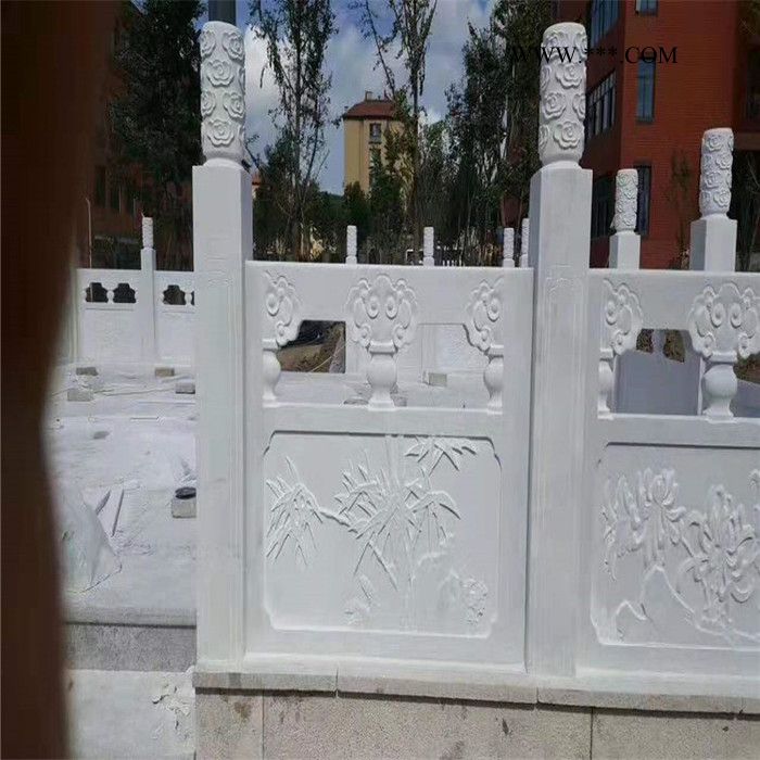 大理石欄桿  寺廟石護(hù)欄 花壇石材欄桿 支持定制