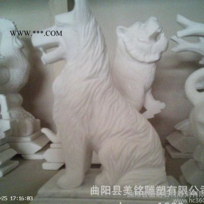 石雕兔 漢白玉大理石兔 動物雕塑擺件 小件工藝品擺件 曲陽石