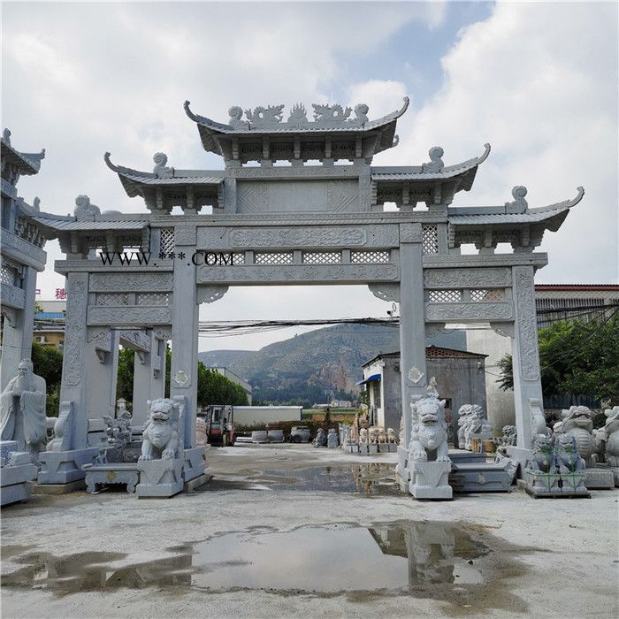 石牌坊現(xiàn)貨 青石石牌坊定做 大理石山門圖片