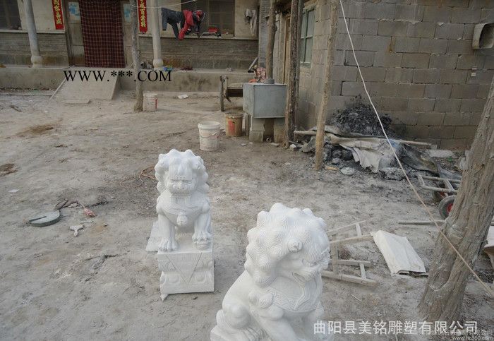 石雕獅子 漢白玉大理石獅子一對(duì) 鎮(zhèn)宅辟邪獅子 可定做 直銷