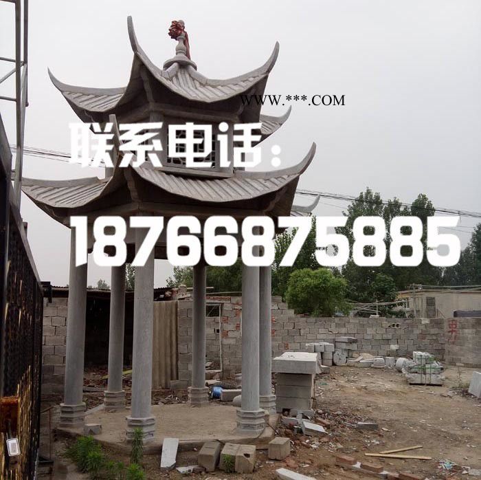 大理石六角雙層石涼亭  青石石雕龍柱涼亭 晚霞紅涼亭價(jià)格低廉