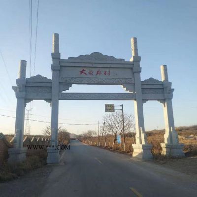 漢白玉石牌坊制作廠家 大理石單門牌坊 寺廟石雕樓價格