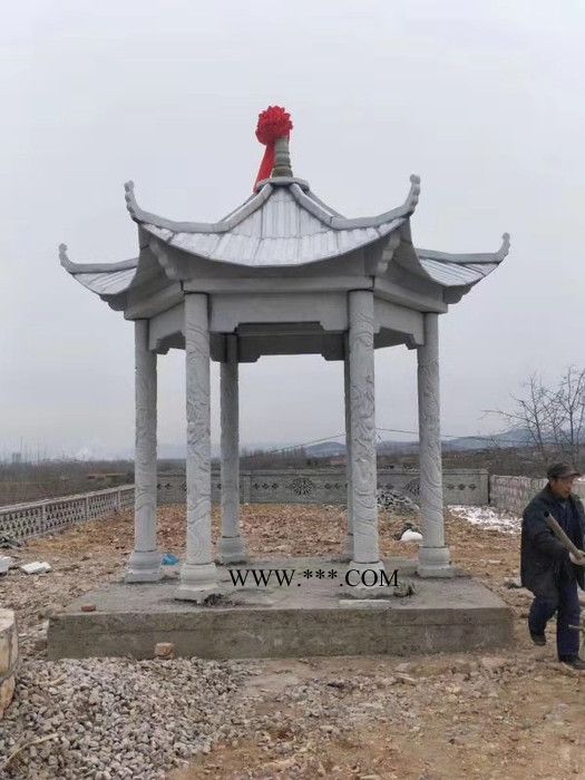 東河 石亭子 雙層歐式?jīng)鐾?山東廠家定制 公園休閑純手工大理石四角涼亭
