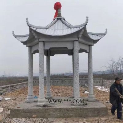 東河 石亭子 雙層歐式?jīng)鐾?山東廠家定制 公園休閑純手工大理石四角涼亭
