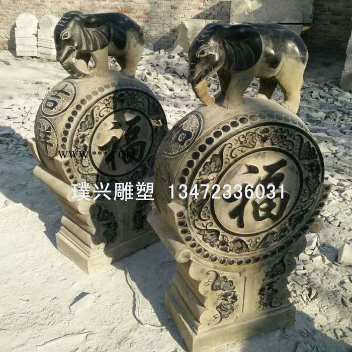 璞興雕塑 門墩 大理石門墩 做舊門墩 青石仿古門墩